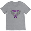 my hero is now my angel pancreatic cancer awareness V-Neck Tee