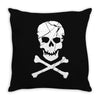 skull and crossbones pirate neon Throw Pillow