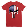 skull u.s.a. back Ladies Fitted T-Shirt