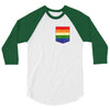 LGBT Pocket Rainbow Colors 3/4 Sleeve Shirt