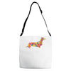 dachshund flower 2 Adjustable Strap Totes