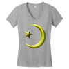 gay pride star and crescent Women's V-Neck T-Shirt