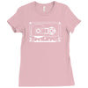 audio cassette 80's 90's party hip hop nostalgia retro Ladies Fitted T-Shirt