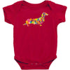 dachshund flower 2 Baby Bodysuit