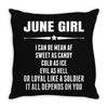 Super June Girl Throw Pillow
