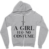a girl has no costume (black) Zipper Hoodie