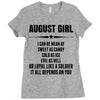 Super August Girl Ladies Fitted T-Shirt