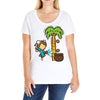 part time job   coconut farm Ladies Curvy T-Shirt