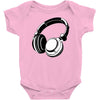 headphones black humor Baby Onesie
