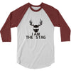 i am the stag stag night hen wedding mens 3/4 Sleeve Shirt