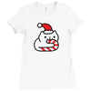 candy cane cat Ladies Fitted T-Shirt