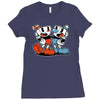 cuphead and mugman Ladies Fitted T-Shirt