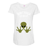 Alien Says Don't Touch My Belly Maternity Scoop Neck T-shirt