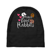 peace love rabbits Baby Beanies