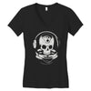 astronaut skull Women's V-Neck T-Shirt