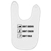 Don't drown crash walk Tee Swim Bike Run Triathle Baby Bibs