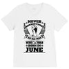 Never Underestimate Old Man Who Was Born June V-Neck Tee