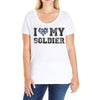 i love my soldier navy camouflage Ladies Curvy T-Shirt