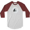 Dinosaur Riding A Bike To The Moon 3/4 Sleeve Shirt