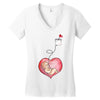 Mom and Baby are Connected to the Heart Women's V-Neck T-Shirt