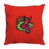 pink punk wolf Throw Pillow