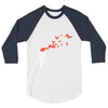 banksy headshot butterfly 3/4 Sleeve Shirt