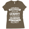 Super Cool Granny Of A Freaking Awesome Grandson Ladies Fitted T-Shirt