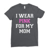 i wear pink for my mom breast cancer Ladies Fitted T-Shirt