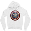 cotton captain america shield distressed, ideal gift or present Zipper Hoodie