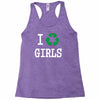 i recycle girls slogan text funny baseball jersey Racerback Tank