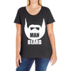 man beard funny mens Ladies Curvy T-Shirt