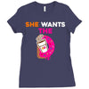 She Wants D - Dunkin Donuts Ladies Fitted T-Shirt