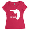 ishoot   camera photographer trained shooting funny gun photo gift tee Women's Triblend Scoop T-shirt
