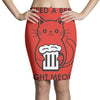 RIGHT MEOW BEER CAT Pencil Skirts