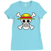 one piece skull Ladies Fitted T-Shirt
