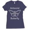 not so social butterfly Ladies Fitted T-Shirt