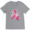 breast cancer awareness hope ribbon heart V-Neck Tee