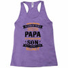 Super Cool Papa Of A Freaking Awesome Son Racerback Tank
