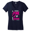 I Wear Pink For My Grandma (Breast Cancer Awareness) Women's V-Neck T-Shirt