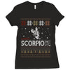 santa scorpio christmas ugly t shirts Ladies Fitted T-Shirt