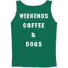 weekends coffe and dogs white back Tank Top
