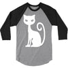 white cat funny 3/4 Sleeve Shirt