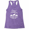 chill hungry wolf Racerback Tank