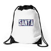 santa colorful glitter Drawstring Bags