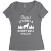 chill hungry wolf Women's Triblend Scoop T-shirt