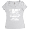 February Girls Are Sunshine Mixed With A Little Hurricane Women's Triblend Scoop T-shirt