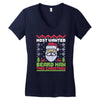 most wanted beard man this christmas Women's V-Neck T-Shirt