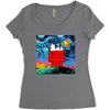 Van Gogh Parody Snoopy Women's Triblend Scoop T-shirt