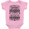 Real Kings Are Born On December 5 Baby Onesie