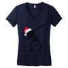 skeleton dabbing christmas Women's V-Neck T-Shirt